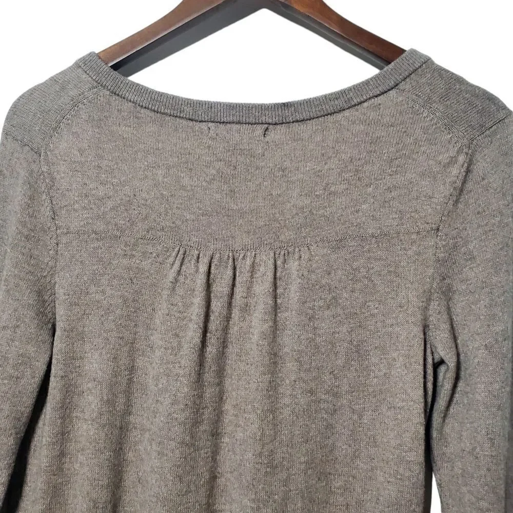 Gap Womens Cashmere Blend Pullover Sweater Size S Tan Longsleeve V-Neck 2000s